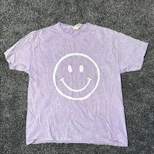 Altar'd State Purple Short Sleeve Tee with Smiley Design